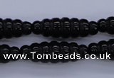 CAG1695 15.5 inches 10*30mm carved rice black agate beads