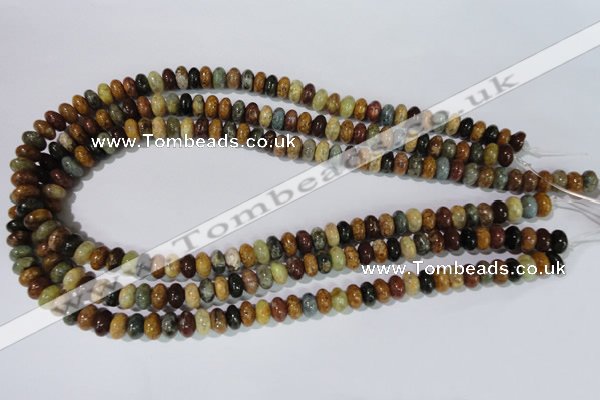 CAG1720 15.5 inches 5*8mm rondelle rainbow agate beads wholesale