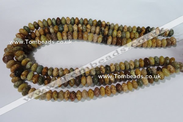 CAG1721 15.5 inches 6*10mm rondelle rainbow agate beads wholesale