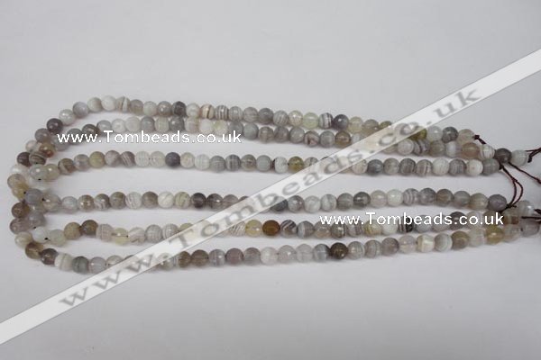 CAG1752 15.5 inches 6mm faceted round Chinese botswana agate beads