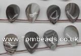 CAG1769 Top-drilled 10*14mm flat teardrop Chinese botswana agate beads