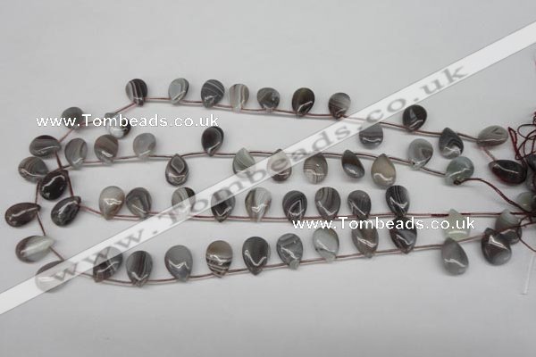 CAG1769 Top-drilled 10*14mm flat teardrop Chinese botswana agate beads