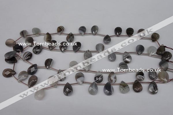 CAG1771 10*14mm faceted flat teardrop Chinese botswana agate beads