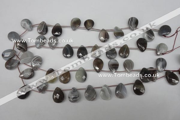 CAG1773 13*18mm faceted flat teardrop Chinese botswana agate beads