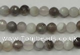 CAG1801 15.5 inches 6mm faceted round grey botswana agate beads