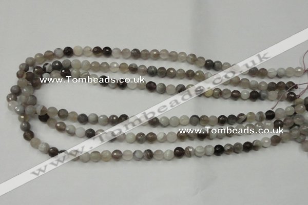 CAG1801 15.5 inches 6mm faceted round grey botswana agate beads