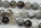 CAG1802 15.5 inches 8mm faceted round grey botswana agate beads