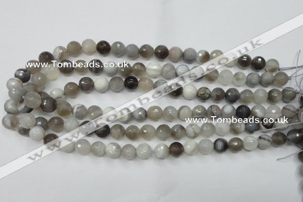 CAG1802 15.5 inches 8mm faceted round grey botswana agate beads