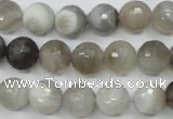 CAG1803 15.5 inches 10mm faceted round grey botswana agate beads