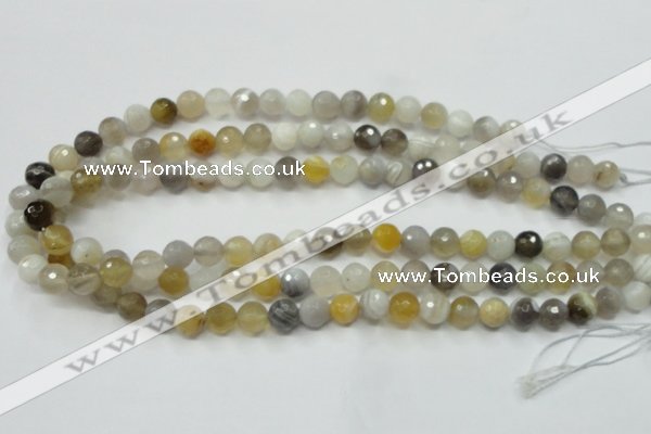 CAG1812 15.5 inches 8mm faceted round Chinese botswana agate beads