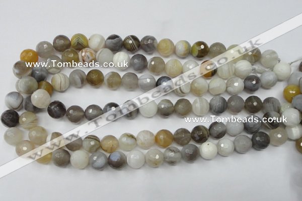 CAG1814 15.5 inches 12mm faceted round Chinese botswana agate beads