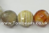 CAG1815 15.5 inches 14mm faceted round Chinese botswana agate beads