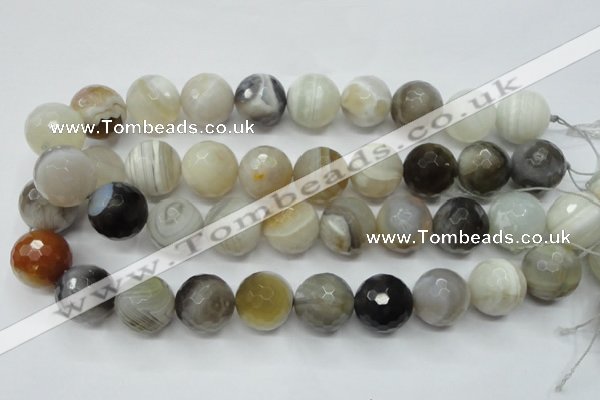 CAG1818 15.5 inches 20mm faceted round Chinese botswana agate beads