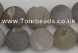 CAG1841 15.5 inches 16mm round matte druzy agate beads whholesale