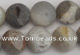 CAG1842 15.5 inches 18mm round matte druzy agate beads whholesale
