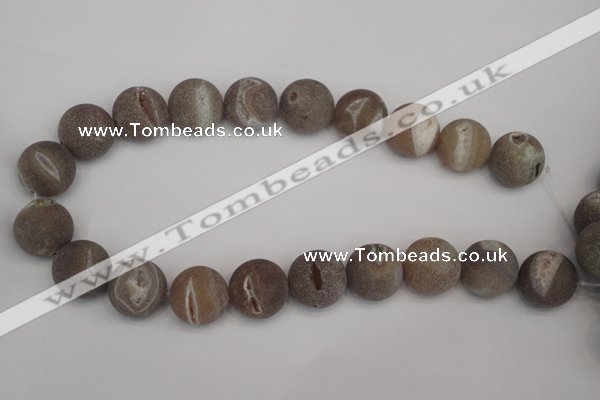 CAG1847 15.5 inches 20mm round matte druzy agate beads whholesale