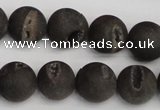 CAG1848 15.5 inches 14mm round matte druzy agate beads whholesale