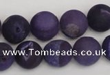 CAG1852 15.5 inches 14mm round matte druzy agate beads whholesale