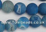 CAG1857 15.5 inches 16mm round matte druzy agate beads whholesale