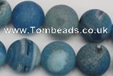 CAG1858 15.5 inches 18mm round matte druzy agate beads whholesale