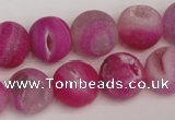 CAG1861 15.5 inches 14mm round matte druzy agate beads whholesale