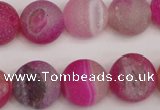 CAG1862 15.5 inches 16mm round matte druzy agate beads whholesale