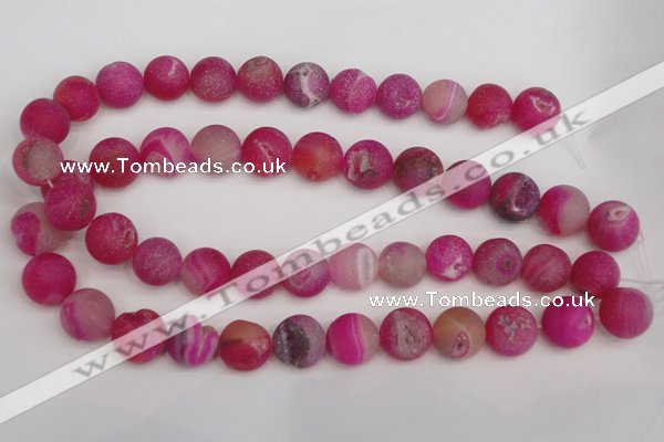 CAG1862 15.5 inches 16mm round matte druzy agate beads whholesale