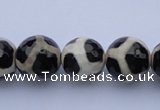 CAG1871 15.5 inches 8mm faceted round tibetan agate beads wholesale