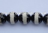 CAG1879 15.5 inches 8mm faceted round tibetan agate beads wholesale