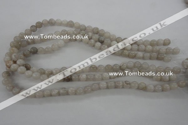 CAG1896 15.5 inches 8mm round grey agate beads wholesale