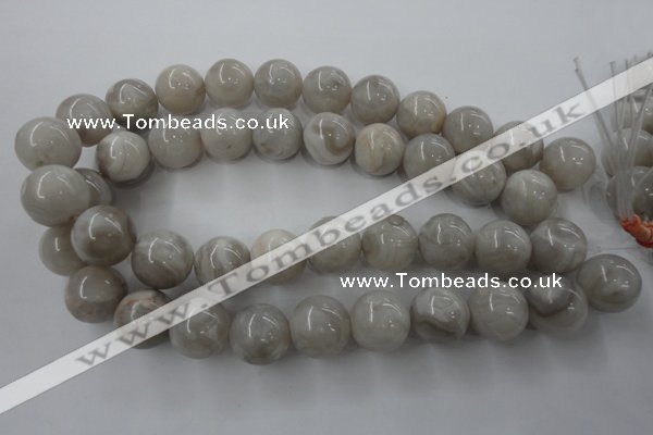 CAG1901 15.5 inches 18mm round grey agate beads wholesale