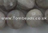 CAG1911 15.5 inches 20mm faceted round grey agate beads wholesale