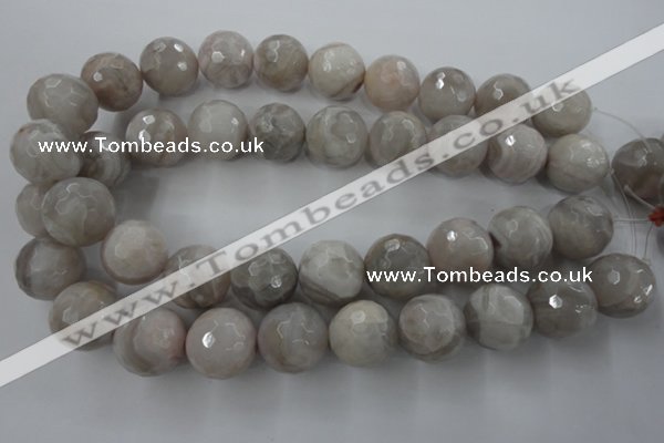 CAG1911 15.5 inches 20mm faceted round grey agate beads wholesale