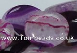 CAG201 15.5 inches 30mm flat round purple agate gemstone beads