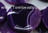 CAG205 15.5 inches 50mm faceted coin purple agate gemstone beads