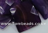 CAG207 15.5 inches 30*30mm faceted square purple agate beads