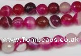 CAG2086 15.5 inches 8mm faceted round fuchsia line agate beads