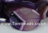 CAG209 15.5 inches 22*30mm faceted oval purple agate gemstone beads