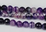 CAG2095 15.5 inches 8mm faceted round purple line agate beads