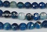 CAG2105 15.5 inches 10mm faceted round blue line agate beads