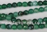 CAG2112 15.5 inches 6mm faceted round green line agate beads