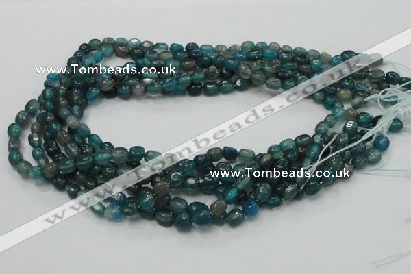 CAG212 15.5 inches 6*8mm freeform blue agate gemstone beads