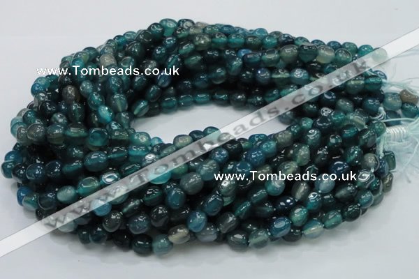 CAG213 15.5 inches 8*10mm freeform blue agate gemstone beads