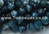 CAG214 15.5 inches 8mm faceted round blue agate gemstone beads