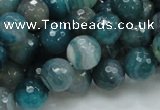 CAG215 15.5 inches 10mm faceted round blue agate gemstone beads