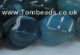 CAG221 15.5 inches 17*25mm twisted blue agate gemstone beads