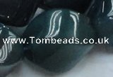 CAG222 15.5 inches 25*35mm twisted blue agate gemstone beads