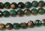 CAG2222 15.5 inches 8mm faceted round fire crackle agate beads