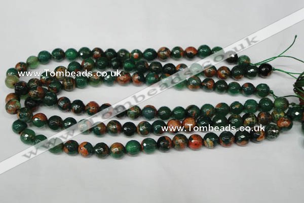 CAG2223 15.5 inches 10mm faceted round fire crackle agate beads