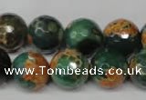 CAG2226 15.5 inches 16mm faceted round fire crackle agate beads